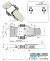 KUNLONG Loquet à ressort moderne en acier inoxydable 304, fermoir à bascule, serrure à cylindre pour boîtes et armoires SK3-042