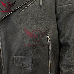 Veste de moto en cuir nubuck design High Street de qualité supérieure pour hommes, vêtements d'extérieur d'hiver durables en gris foncé - Product Image 3