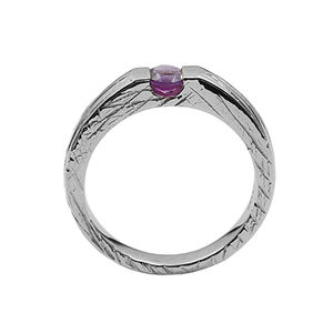 แหวนพลอยอเมทิสต์ธรรมชาติทำจากเงินสเตอริง925พื้นผิวขายส่ง - Product Image 3