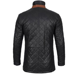 Veste de voiture matelassée en peau de mouton de couleur personnalisée pour homme, col rabattu, fermeture éclair sur le devant, logo, coupe-vent, respirante, écologique - Product Image 2