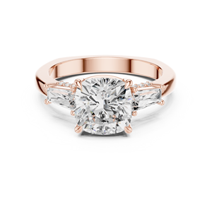 Bijoux d'ambiance rose Bague de fiançailles en or 18 carats avec diamant rond taille brillant - Product Image 2