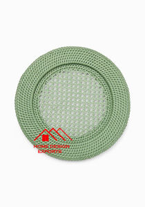 จานชาร์จดีไซน์แบบเกลียวทำด้วยมือสำหรับโต๊ะอาหารและเครื่องใช้บนโต๊ะอาหารงานถักมืองานถักทอที่ขายดีที่สุดสำหรับตกแต่ง - Product Image 4