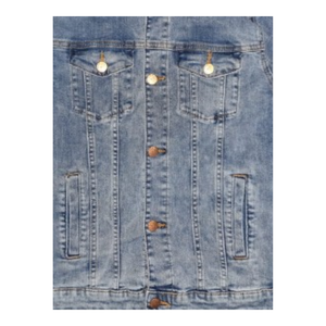 Chaqueta Vaquera de Algodón y Elastano para Mujer, 12 oz, con Cuatro Bolsillos Delanteros, Lavado Medio Vintage, Corte Regular, Suministro ODM - Product Image 2