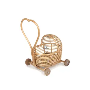 Doğal Rattan bebek Pram sevimli bebek Buggy bebek arabası çocuklar bebek arabası toptan için