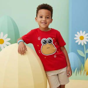 เสื้อยืดเด็ก Fun Kids' ลายการ์ตูน Pou  โลโก้สั่งทำได้ คอกลม ผ้าคอตตอนเจอร์ซีย์ 100%  พร้อมเทคนิคการพิมพ์ลาย  ลายไดโนเสาร์เรียบๆ  รับทำโลโก้ตามแบบ - Product Image 3