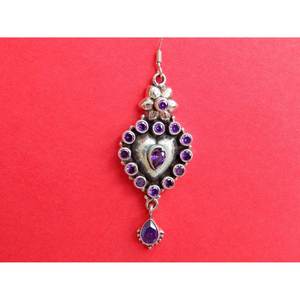 Pendiente de amatista facetada de plata 925 hecho a mano, joyería de piedras preciosas Vintage, pendiente facetado elegante, regalo para su modelo - Product Image 2