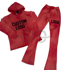 Survêtements pour hommes en gros de qualité supérieure impression bouffante personnalisée pulls à capuche avec doublure en polaire chaude pantalons de survêtement tenue décontracté - Product Image 6