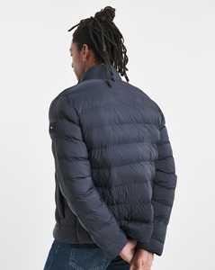 Veste polaire en duvet d'hiver décontractée directe d'usine conception personnalisée fermeture éclair col montant couleur noire avec procédé de revêtement - Product Image 6