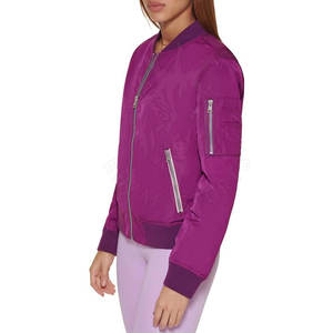 Elegante chaqueta de bombardero para mujer con cierre de cremallera y diseño personalizado para ropa de calle informal chaqueta de bombardero para mujer - Product Image 3