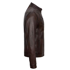 แจ็คเก็ตหนังฤดูหนาวแบบใหม่สำหรับผู้ชาย แจ็คเก็ตหนังคุณภาพสูงแบบคอตั้งสำหรับผู้ชาย แจ็คเก็ตหนังระบายอากาศสำหรับผู้ชาย - Product Image 6