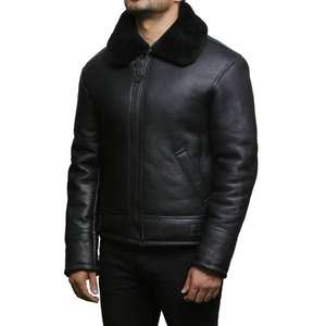 Veste pour homme Veste d'hiver matelassée en peau de mouton véritable de haute qualité - Product Image 5