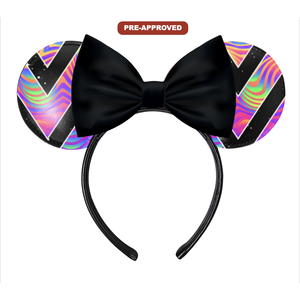 Diadema de vinilo H.E.R. con orejas de ratón, accesorio para el cabello, diseño personalizado de fábrica, hecha a medida, concepto de preaprobación, Sunny Headband - Product Image 1