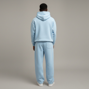 Conjunto de 2 piezas OEM personalizado de 500 GSM unisex, estilo urbano, color liso, lavado ácido, ecológico, chándal holgado de peso medio con sudadera con capucha ancha - Product Image 5