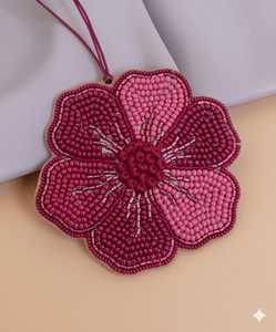 Cuentas de Ágata Musgosa Talladas a Mano - Dijes de 14mm para Collares y Pulseras - Gema Tallada con Diseño de Flor de Ciruelo - Product Image 2