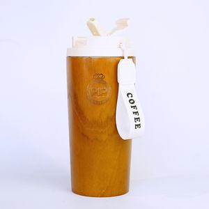 Tasse en bois de teck élégante faite à la main écologique et de haute qualité portable pour le café thé eau utilisation quotidienne à la maison ou au bureau - Product Image 3