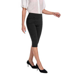 Pantalones Capri de Punto Súper Elásticos con Cintura Alta y Bolsillos, Tallas Grandes 3XL XL, Transpirables, Estilo Lápiz para Oficina - Product Image 5