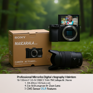 Professional Mirrorless Digital Photography Video <b>Camera</b> Kit 18-135mm F3.5-5.6 OSS APS-C Zoom Lens CMOS Sensor DSLR Features - Product Image 3