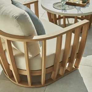 Sillón Fuji Teak con Cojines Gruesos y Acabado Natural - Product Image 4