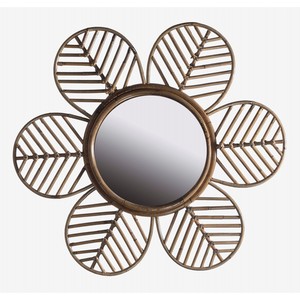 Miroir mural moderne de luxe en rotin naturel et osier Nouveau style Art déco pour la décoration intérieure de rêve Salle de bain pour enfants Salon - Product Image 1