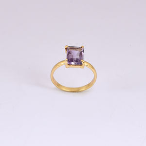 Bijoux en argent sterling 925 plaqué or Cadeau Bague en pierre précieuse améthyste plaquée or Conception personnalisée Grossiste Fabricant Fournisseur - Product Image 5