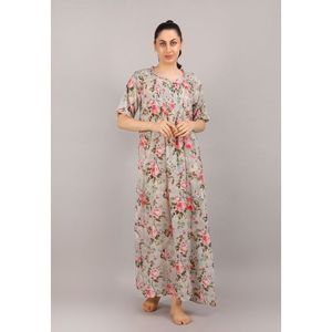 Camisón de Algodón de Diseño Nuevo y Calidad de Exportación para Mujer, Ropa de Dormir con Estampado Floral, Camisón Holgado para Mujer - Product Image 2