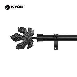 Tringle à rideau noire KYOK avec embout décoratif, design moderne et élégant, installation facile, forme ronde, diamètre de 0,75 à 0,99 pouce - Product Image 2