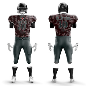 Nouveau design d'uniformes de football américain pour jeunes adultes 100% polyester manches courtes avant logo respirant options de taille plus - Product Image 1