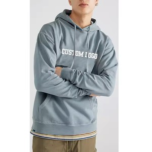 2024 OEM Mens 100% personalizado impreso liso en blanco logotipo personalizado de gran tamaño de talla grande pulóver en blanco de peso pesado sudaderas con capucha para hombre - Product Image 1