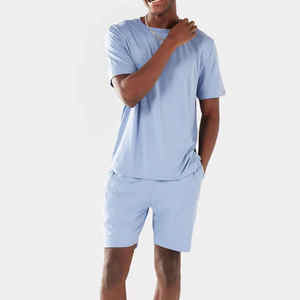 Conjunto de chándal de verano personalizado para hombre, Camiseta de cuello redondo lavada con piedra Vintage transpirable, pantalones cortos, ropa de calle informal a la moda - Product Image 6