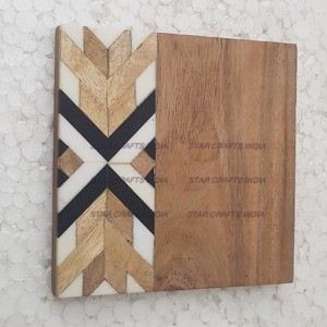 Wholesale Personalized Kitchen Square and Round Acacia Wood & Resin <b>Coasters</b> Walnut Cup Mat Wooden <b>Drink</b> <b>Coaster</b> - Product Image 2