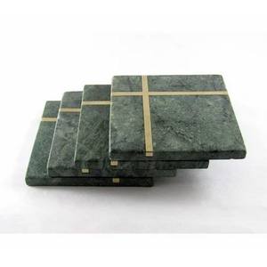 Round <b>Marble</b> <b>Coasters</b> Metal Inlay Natural Sublimation & Metal Inlay <b>Marble</b> Stone Tea <b>Coasters</b> Custom Wholesale - Product Image 6