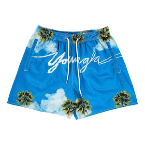 Shorts de basketball pour hommes grande taille, style rétro, imprimé floral, design vintage, respirant, séchage rapide, élastique - Product Image 1