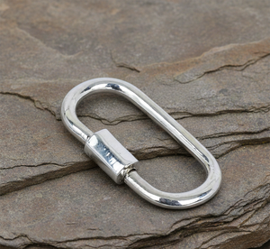 Gold Plated Lock and Key Charms <b>925</b> <b>Sterling</b> <b>Silver</b> Carabiner Lock Nickel-Free - Product Image 4