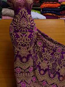 Tissu brodé en dentelle jacquard nigériane de luxe, de haute qualité, grande taille, écologique, léger, 5 yards, organza africain, brocart - Product Image 3