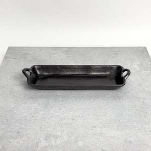 Plateau noir de décoration de fête, plateau décoratif pour servir des fruits, des biscuits, des collations, avec poignées, plateau de style américain, décoration de la maison et événements - Product Image 5