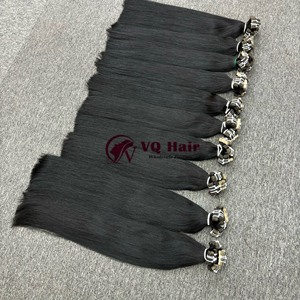 Extensions de cheveux naturels vierges vietnamiens lisses à la kératine, pointes pleines, haute qualité, 100 % cuticules alignées, double trame machine, toutes longueurs - Product Image 2