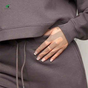 High Quality Women Tracksuit Cotton Fleece Winter Wear Custom Logo Plain <b>Hooded</b> Sweat Suit Set Wholesale Price - Product Image 6