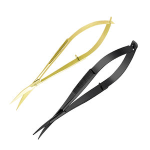 Micro tijeras de alta calidad, cuchillas afiladas y duraderas de Color negro y dorado, tijeras de resorte personalizadas de 2 piezas - Product Image 4