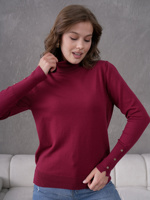 Suéter de Punto con Cuello Alto y Botones, Estilo Moderno para Mujer, Manga Larga, Deportivo, Casual, Elegante para Oficina, Oportunidad de Venta al Por Mayor