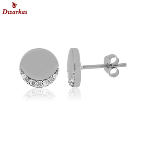 Pendientes de tuerca de piedras preciosas de circón blanco de nuevo diseño de Plata de Ley 925 para mujer, joyería fina para boda y fiesta, aniversario, incrustaciones - Product Image 1