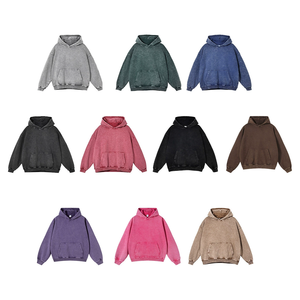 เสื้อฮู้ดผ้า500gsm มีซิปสำหรับผู้ชายผ้าฟรังซ์เทอร์รี่สไตล์วินเทจปรับแต่งโลโก้ได้ตามต้องการ100% - Product Image 4