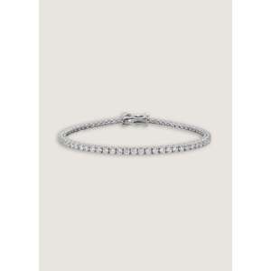 Pulsera de tenis clásica Diana de oro blanco de 3.20 quilates, elegante accesorio de moda - Product Image 1