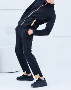 ชุดวอร์มออกกำลังกายผู้ชายแบบขายส่ง ระบายอากาศได้ดี สำหรับฤดูใบไม้ร่วง ผ้าฝ้าย 100% ชุดจ็อกกิ้ง กางเกงสีดำ สำหรับผู้ใหญ่ - Product Image 3