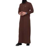 Nouvelle arrivée, thobe de haute qualité et douce pour hommes, manches longues, vêtements musulmans traditionnels avec style saoudien