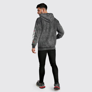 Sweat à capuche pour homme en éponge brodé sur mesure 100% coton biologique doublé polaire 400 GSM solide impression numérique pour l'hiver - Product Image 5