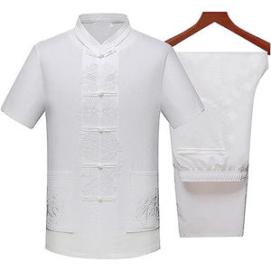 ชุดเครื่องแบบศิลปะการต่อสู้แบบยูนิเซ็กส์ผ้าฝ้ายสีล้วนทันสมัยชุดกังฟูโอเวอร์ไซส์ใส่สบายสไตล์คลาสสิกสำหรับผู้ใหญ่ - Product Image 5