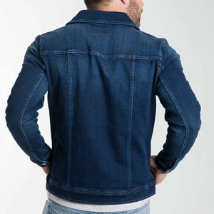 Veste en jean coupe décontractée 100% coton sur mesure pour hommes veste Hip Hop de décoration à boutons délavés Vintage foncé de haute qualité - Product Image 4
