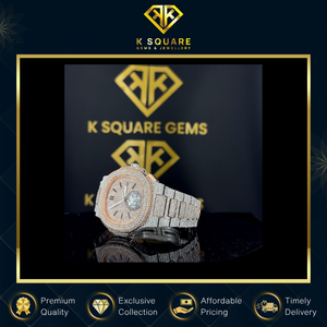 VVS Acier inoxydable analogique résistant à l'eau automatique pour mouvement Quartz Moissanite Diamond Luxury Band Montre unisexe - Product Image 5