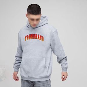 OEM/ODM invierno 100% algodón polar pesado sudaderas con capucha de gran tamaño para hombres con hombro caído y logotipo personalizado serigrafiado - Product Image 1