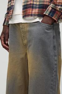 Venta al por mayor casual vintage lavado desteñido pantalones cortos de mezclilla de los hombres logotipo de la pantalla impresa personalizada de gran tamaño estilo holgado pantalones de mezclilla de los hombres - Product Image 2